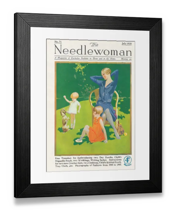 Framed Print : The Needlewoman cover July 1928 Framed Print : The Needlewoman cover July 1928