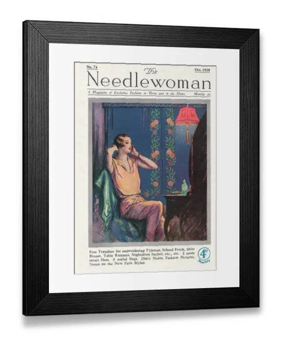Framed Print : The Needlewoman cover October 1928 Framed Print : The Needlewoman cover October 1928