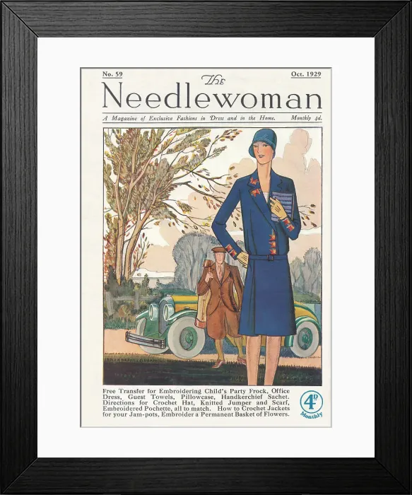 Framed Print : The Needlewoman cover October 1929 Framed Print : The Needlewoman cover October 1929