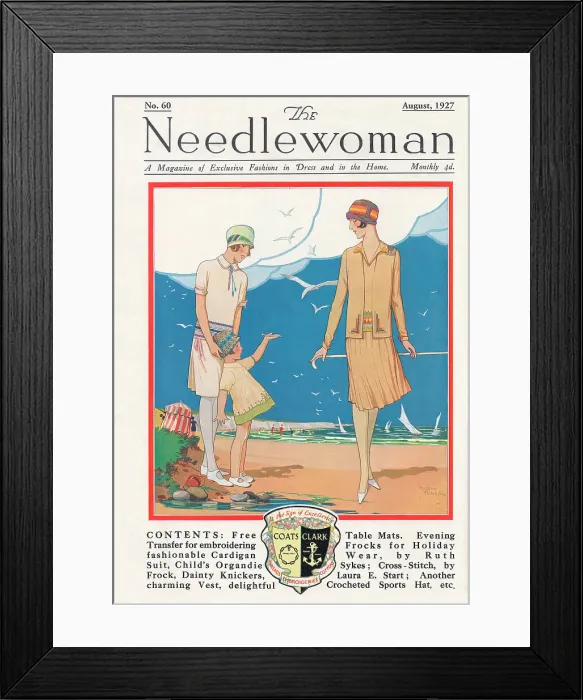 Framed Print : The Needlewoman cover August 1927 Framed Print : The Needlewoman cover August 1927