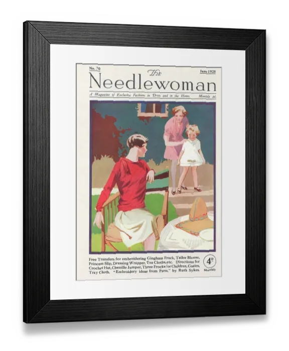 Framed Print : The Needlewoman cover June 1928 Framed Print : The Needlewoman cover June 1928