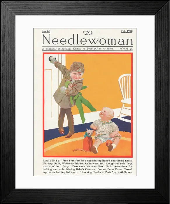 Framed Print : The Needlewoman cover February 1928 Framed Print : The Needlewoman cover February 1928