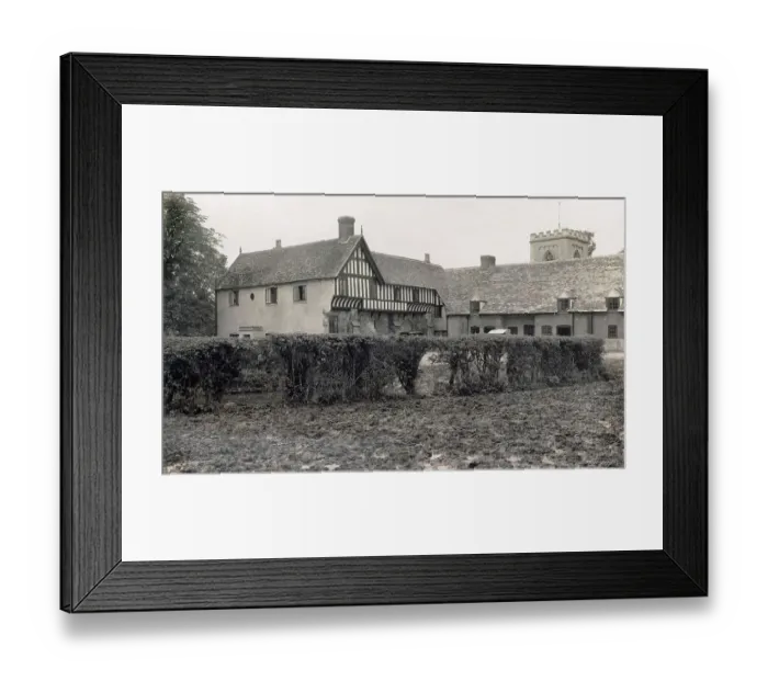 Framed Print : Brockworth Court (16th century Tudor manor house) and St George's Church tower, in the village of Brockworth, Gloucestershire Date: 1930s Framed Print : Brockworth Court (16th century Tudor manor house) and St George's Church tower, in the village of Brockworth, Gloucestershire Date: 1930s