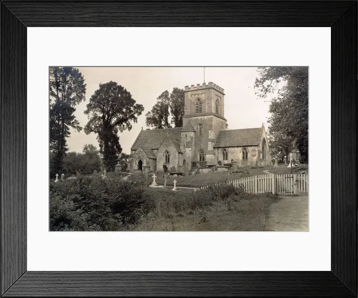 Framed Print : St George's Church, viewed from the south, in the village of Brockworth, Gloucestershire Date: 1930s Framed Print : St George's Church, viewed from the south, in the village of Brockworth, Gloucestershire Date: 1930s