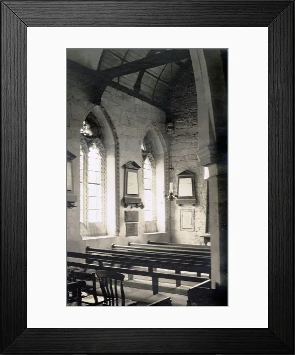 Framed Print : Interior of Holy Trinity Church, North Chapel looking NE, in the village of Badgeworth, Gloucestershire Date: 1930s Framed Print : Interior of Holy Trinity Church, North Chapel looking NE, in the village of Badgeworth, Gloucestershire Date: 1930s