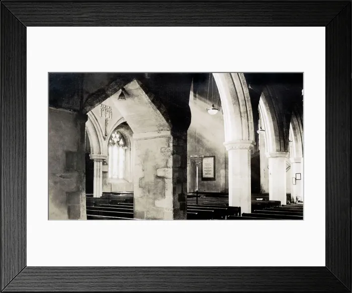 Framed Print : Interior view looking SW, St Edburg's Church, Bicester, Oxfordshire Date: 1930s Framed Print : Interior view looking SW, St Edburg's Church, Bicester, Oxfordshire Date: 1930s