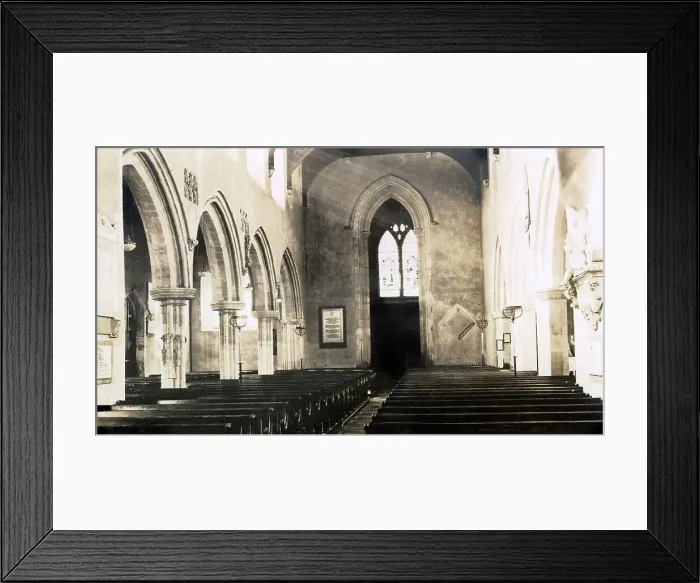Framed Print : Interior view, nave looking west, St Edburg's Church, Bicester, Oxfordshire Date: 1930s Framed Print : Interior view, nave looking west, St Edburg's Church, Bicester, Oxfordshire Date: 1930s