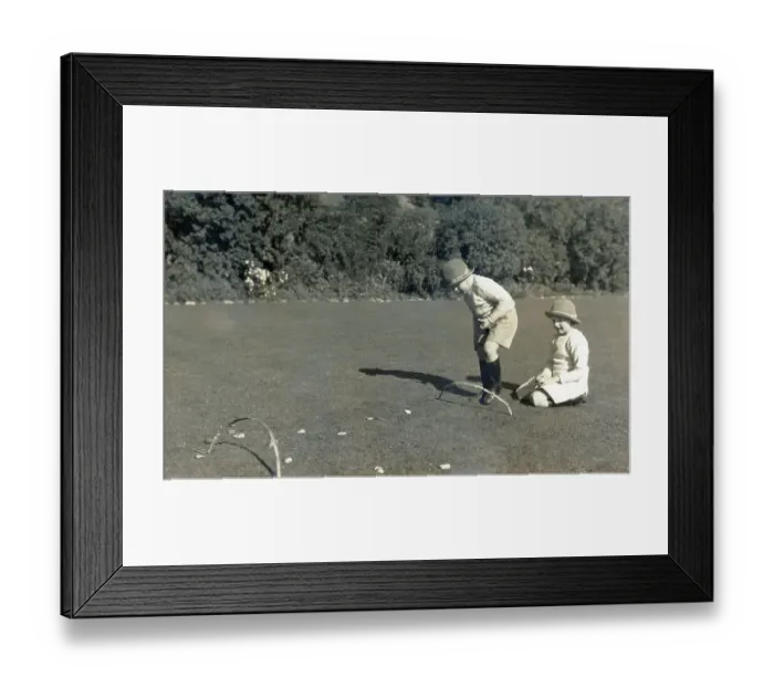 Framed Print : Two children in garden of Oddington House, Gloucestershire Framed Print : Two children in garden of Oddington House, Gloucestershire
