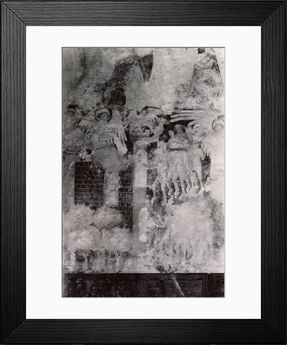 Framed Print : Medieval wall painting (Souls of the Blessed), St Nicholas Church, Lower Oddington, Gloucestershire Date: 1930s Framed Print : Medieval wall painting (Souls of the Blessed), St Nicholas Church, Lower Oddington, Gloucestershire Date: 1930s