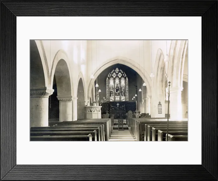 Framed Print : St Mary's Church, interior view looking east, Charlbury, Oxfordshire Date: 1930s Framed Print : St Mary's Church, interior view looking east, Charlbury, Oxfordshire Date: 1930s