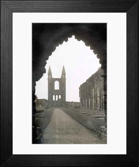Framed Print : Cathedral of St Andrew, viewed through west door, looking east, St Andrews, Fife, Scotland Date: 1930s Framed Print : Cathedral of St Andrew, viewed through west door, looking east, St Andrews, Fife, Scotland Date: 1930s
