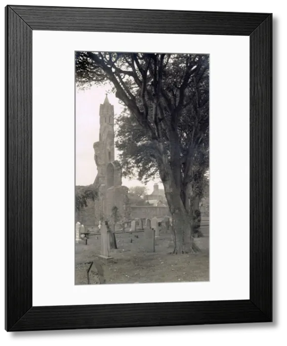 Framed Print : Cathedral of St Andrew, St Andrews, Fife, Scotland - ruined SW gable, viewed from NE Date: 1930s Framed Print : Cathedral of St Andrew, St Andrews, Fife, Scotland - ruined SW gable, viewed from NE Date: 1930s