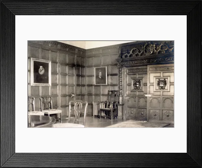 Framed Print : Dining Room, Kilconquhar House, Kilconquhar, Fife, Scotland - portrait of Cardinal Beaton (C). Date: 1930s Framed Print : Dining Room, Kilconquhar House, Kilconquhar, Fife, Scotland - portrait of Cardinal Beaton (C). Date: 1930s