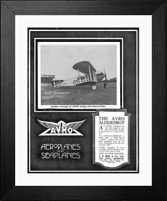 Framed Print : A. V. Roe & Co Ltd Framed Print : A. V. Roe & Co Ltd