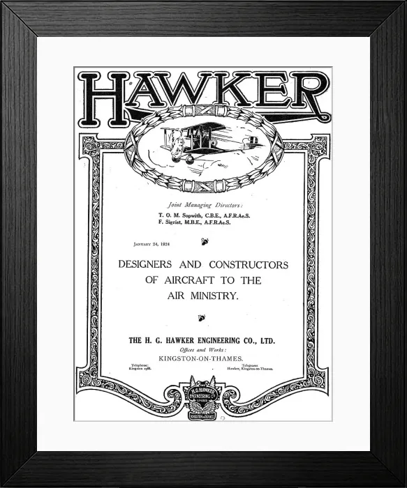 Framed Print : The H. G Hawker Engineering Co Ltd Framed Print : The H. G Hawker Engineering Co Ltd
