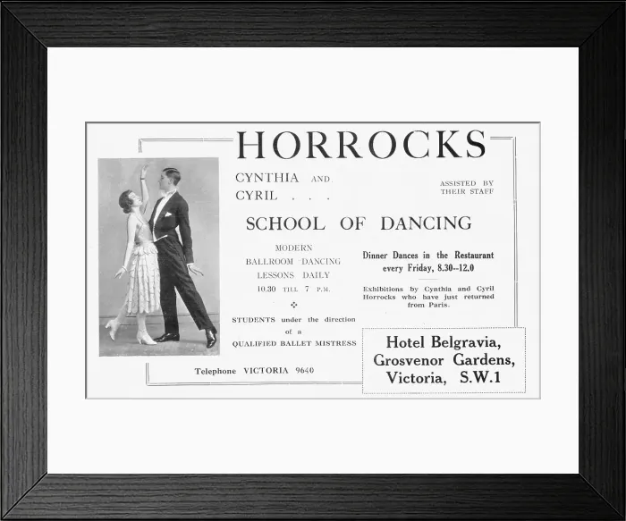Framed Print : Advert for the Horrocks School of Dancing, London, 1922 Framed Print : Advert for the Horrocks School of Dancing, London, 1922