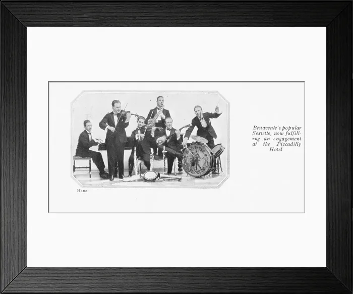 Framed Print : Benavente's popular Sextette Jazz Band, October 1922 Framed Print : Benavente's popular Sextette Jazz Band, October 1922