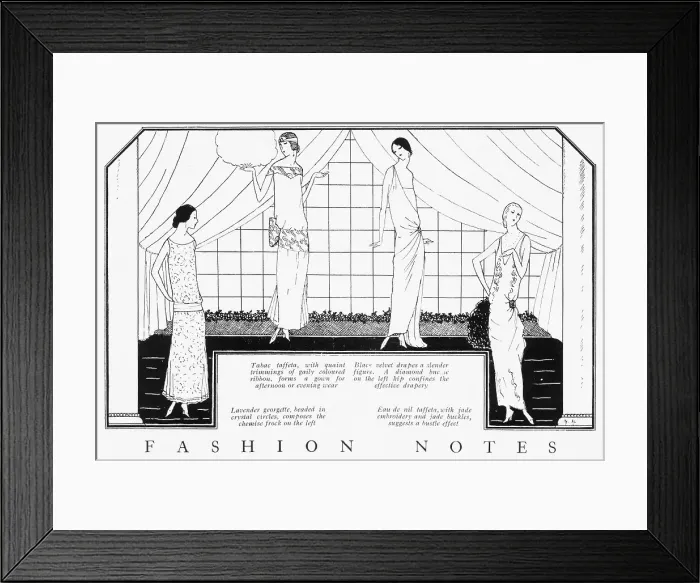 Framed Print : London Fashion notes from October 1922 Framed Print : London Fashion notes from October 1922