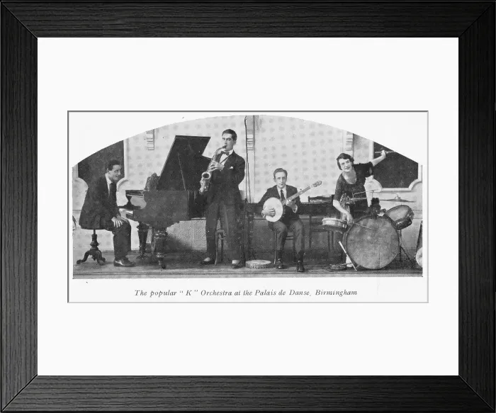 Framed Print : Popular K Orchestra playing the Palais de Danse, Birmingham Framed Print : Popular K Orchestra playing the Palais de Danse, Birmingham