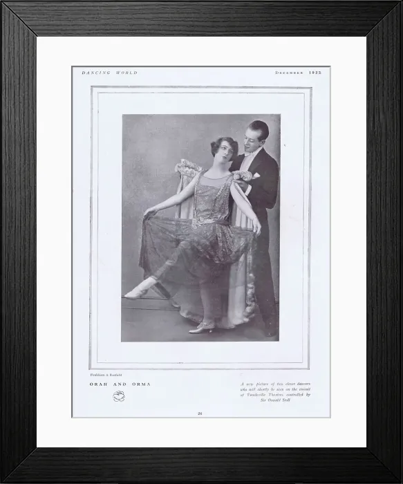 Framed Print : The dancing team of Orah and Orma, December 1923 Framed Print : The dancing team of Orah and Orma, December 1923