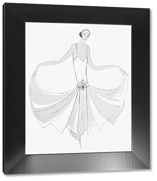 A design sketch for a dancing gown, December 1923