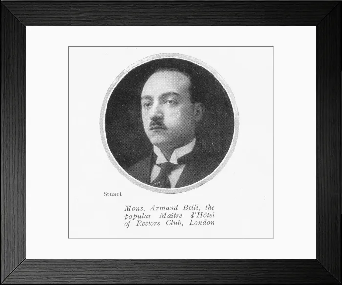 Framed Print : Armand Belli, maitre d'Hotel at Rector's Club Framed Print : Armand Belli, maitre d'Hotel at Rector's Club
