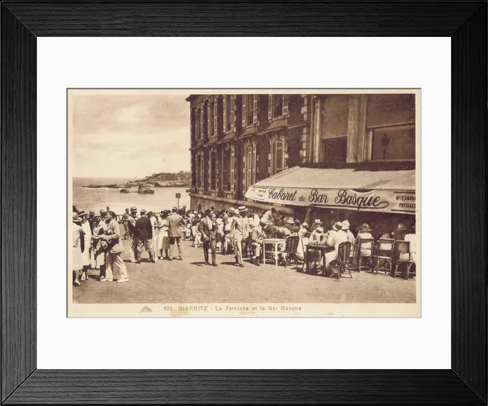 Framed Print : A view of the terrace outside the Bar Basque, Biarritz Framed Print : A view of the terrace outside the Bar Basque, Biarritz