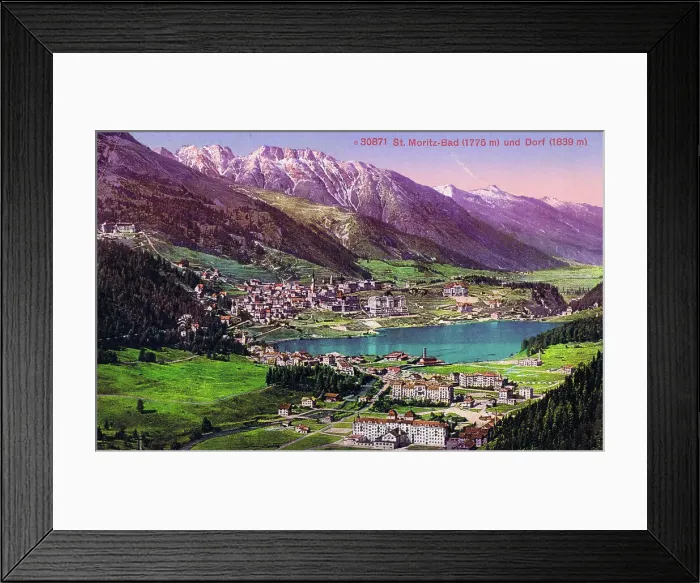 Framed Print : A view of the resort of St Moritz Framed Print : A view of the resort of St Moritz