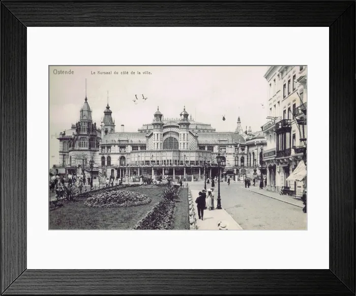 Framed Print : A view of the entrance ot the Kursall, Ostend Framed Print : A view of the entrance ot the Kursall, Ostend