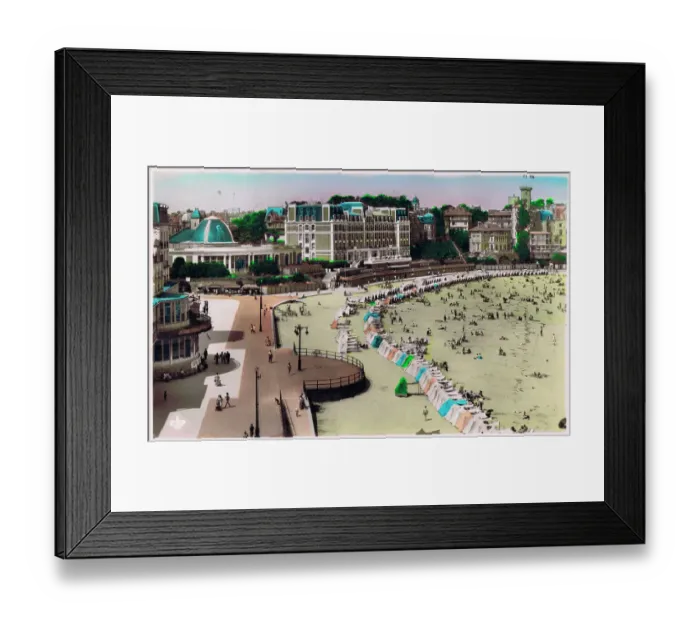 Framed Print : Beach, hotels, La Dique promenade and small casino, Dinard Framed Print : Beach, hotels, La Dique promenade and small casino, Dinard