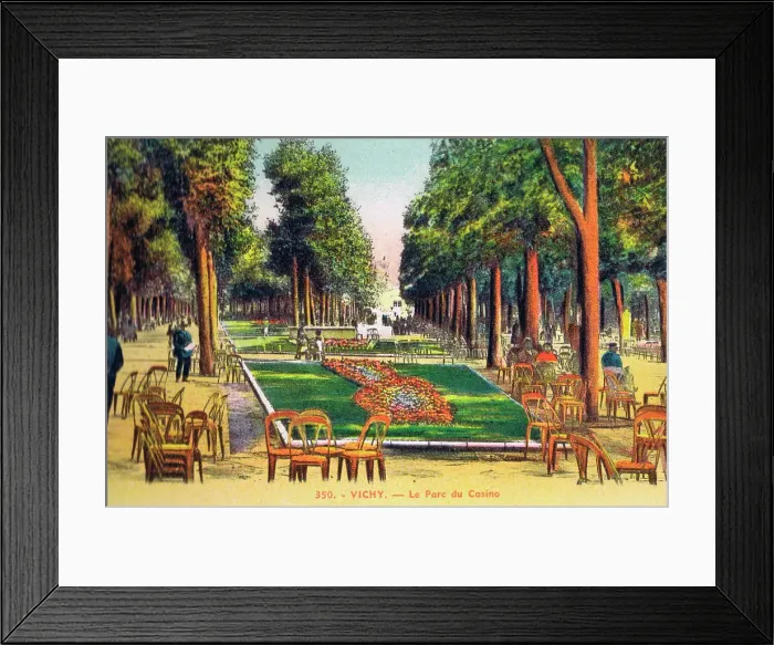 Framed Print : A view of the gardens outside the Casino at Vichy, 1920s Framed Print : A view of the gardens outside the Casino at Vichy, 1920s