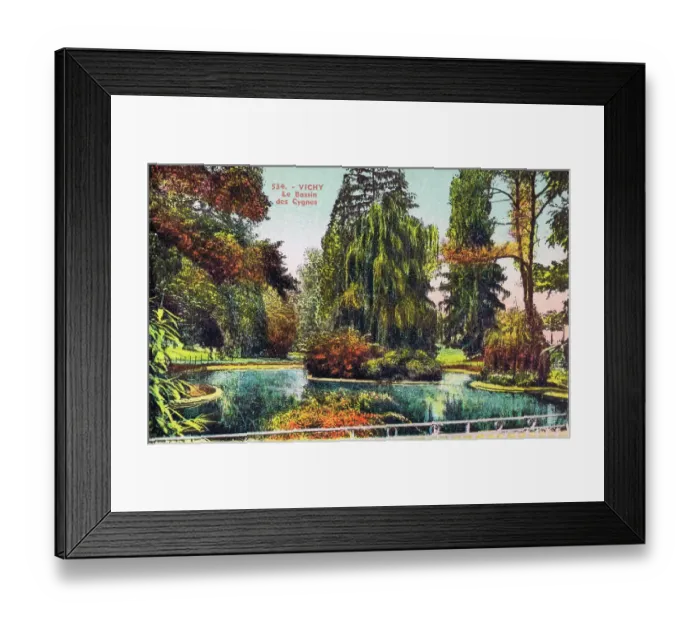 Framed Print : A view of Le Bassin des Cygnes (gardens and lake) at Vichy Framed Print : A view of Le Bassin des Cygnes (gardens and lake) at Vichy