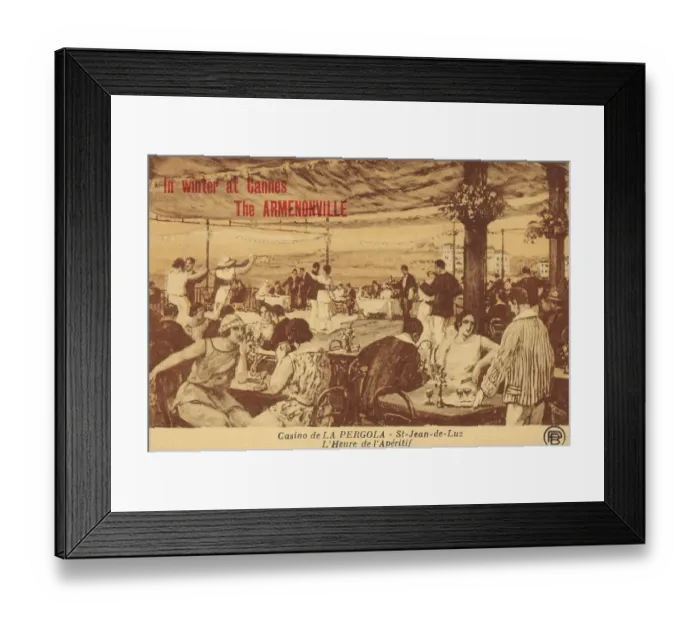 Framed Print : Terrace garden at the Casino de la Pergola at St Jean de Luz
