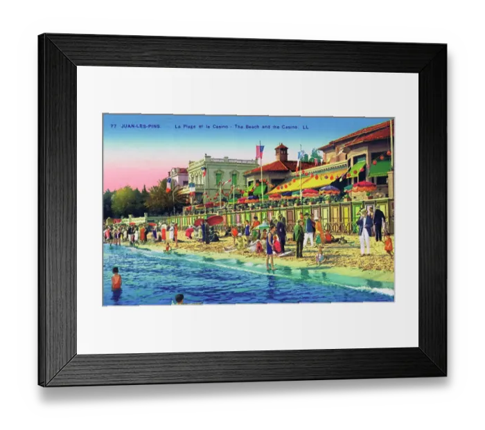 Framed Print : The beach in front of the casino at Juan-le-Pins, 1920s Framed Print : The beach in front of the casino at Juan-le-Pins, 1920s