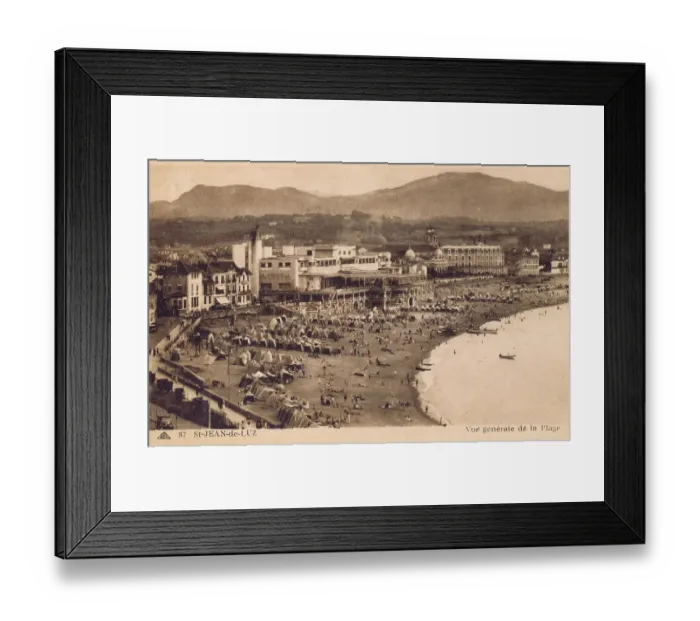 Framed Print : A general view of the beach at St Jean De Luz, 1920s Framed Print : A general view of the beach at St Jean De Luz, 1920s