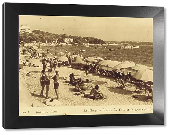 A view of the beach at La pointe du Cap D'Antibes, 1920s