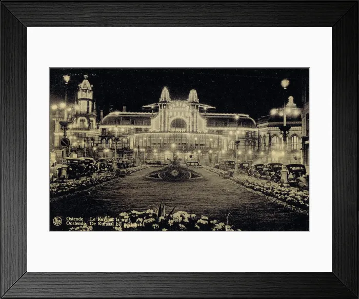Framed Print : A night view of the entrance to the Kursall Casino Framed Print : A night view of the entrance to the Kursall Casino