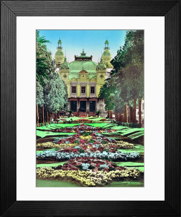 Framed Print : View of the gardens leading up to the Casino at Monte Carlo Framed Print : View of the gardens leading up to the Casino at Monte Carlo
