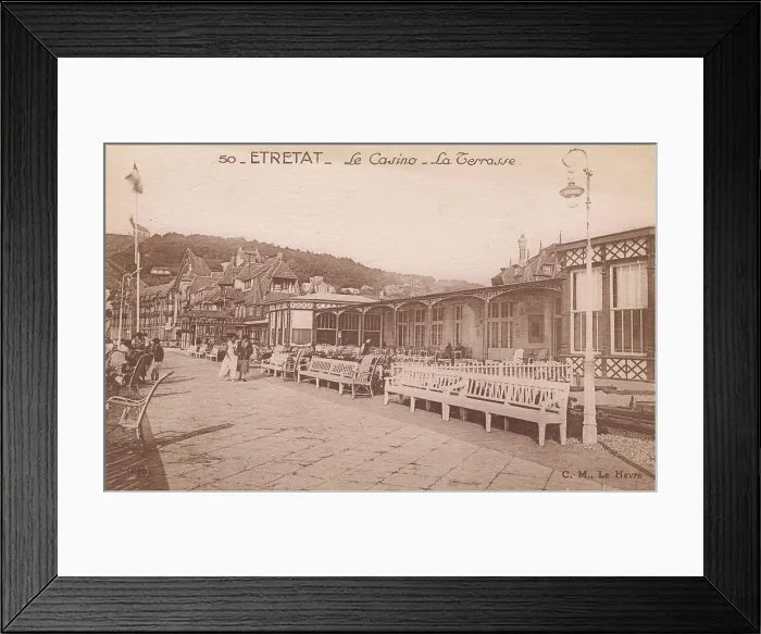 Framed Print : The terrace outside the Casino on the promenade at Etretat Framed Print : The terrace outside the Casino on the promenade at Etretat