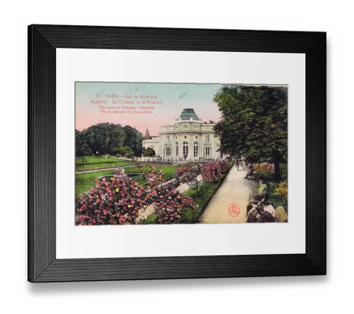 Framed Print : Chateau and the Rose garden at Bagatelle - Bois de Boulogne Framed Print : Chateau and the Rose garden at Bagatelle - Bois de Boulogne