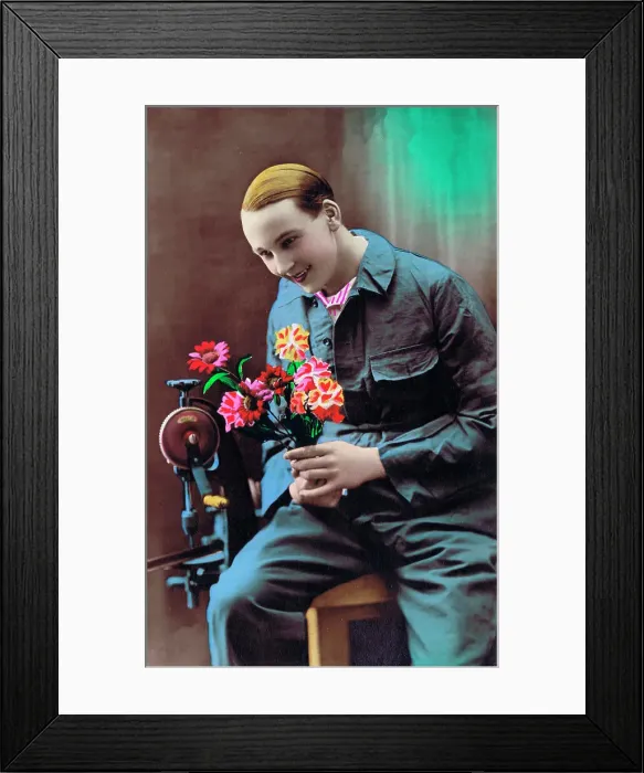 Framed Print : Postcard of effete French man, 1920s Framed Print : Postcard of effete French man, 1920s