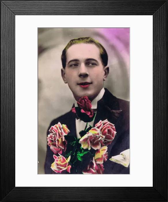 Framed Print : Postcard of effete French man, 1920s Framed Print : Postcard of effete French man, 1920s