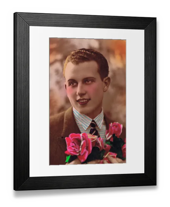 Framed Print : Postcard of effete French man, 1920s Framed Print : Postcard of effete French man, 1920s