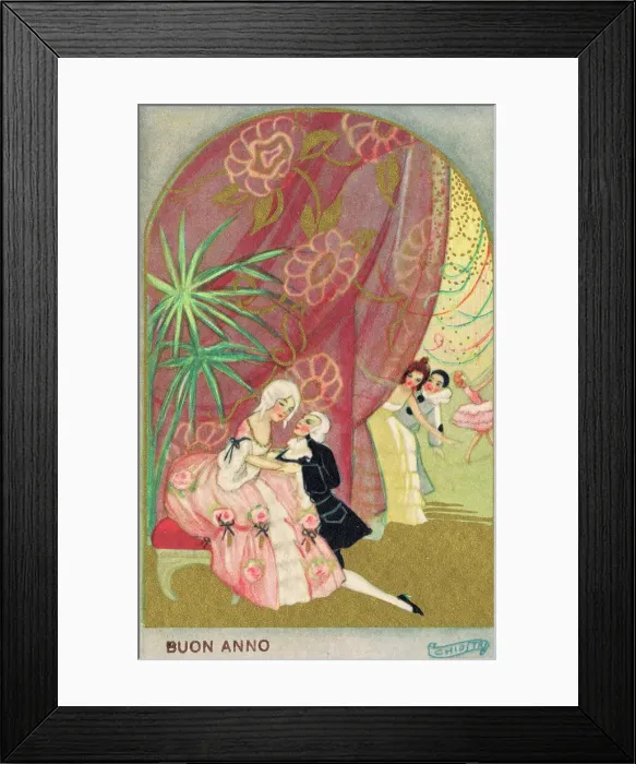Framed Print : Postcard with illustration by Chiostri, 1920s Framed Print : Postcard with illustration by Chiostri, 1920s