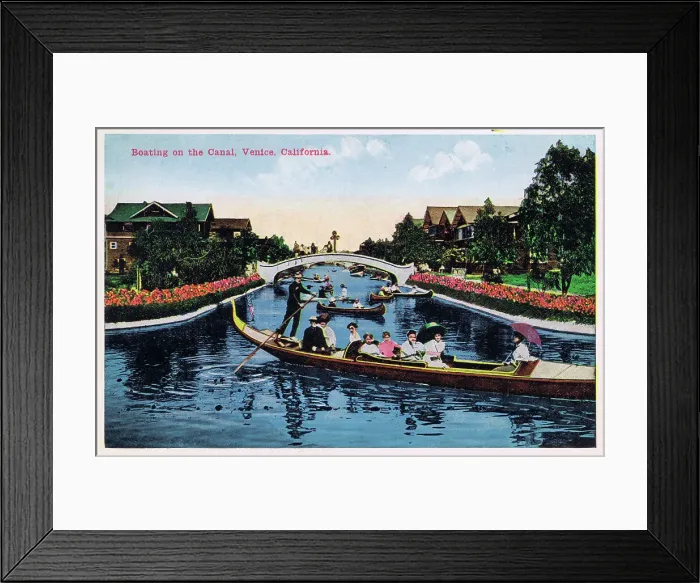 Framed Print : Boating on the Canal at Venice, California Framed Print : Boating on the Canal at Venice, California