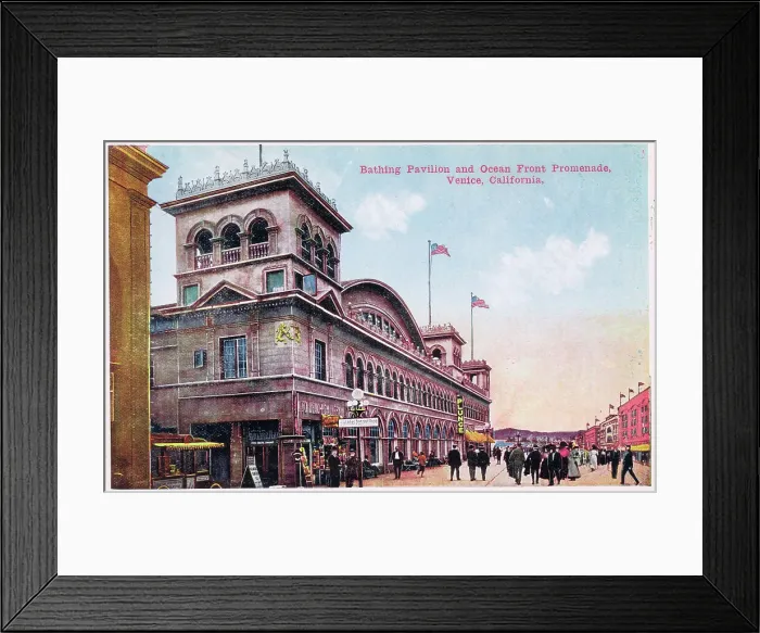 Framed Print : Bathing Pavilion and Ocean Front Promenade, Venice Beach Framed Print : Bathing Pavilion and Ocean Front Promenade, Venice Beach