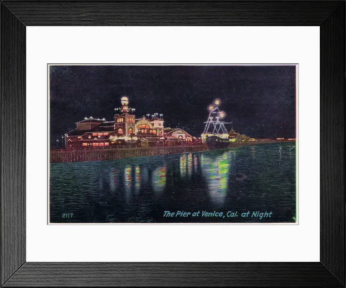 Framed Print : The Venice Pier at Night, Venice Beach, California Framed Print : The Venice Pier at Night, Venice Beach, California