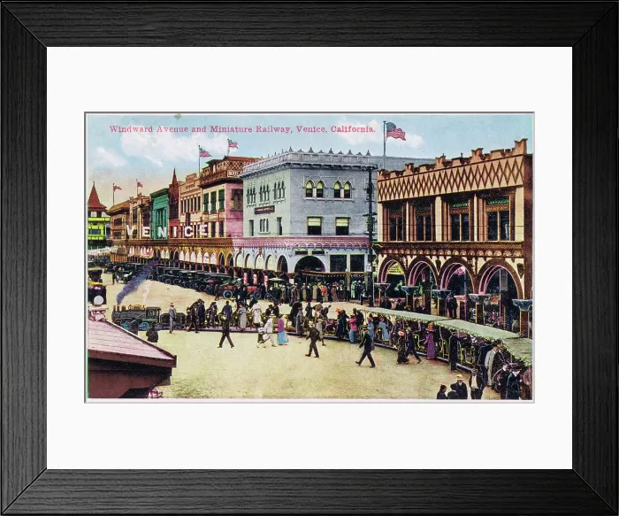 Framed Print : Windward Avenue and the Miniature Railway, Venice Beach Framed Print : Windward Avenue and the Miniature Railway, Venice Beach