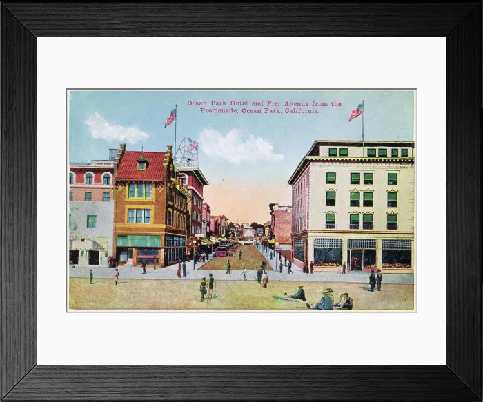 Framed Print : Ocean Park Hotel and Pier Avenue from the Promenade Framed Print : Ocean Park Hotel and Pier Avenue from the Promenade