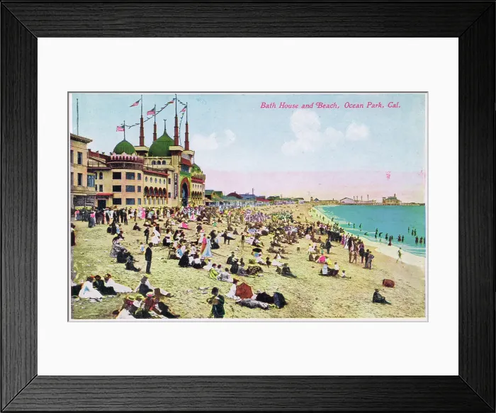 Framed Print : Bath House and Beach, Ocean Park, Venice Beach, California Framed Print : Bath House and Beach, Ocean Park, Venice Beach, California